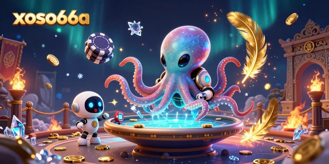 Experience the excitement of xoso66a with a dynamic alien poker setup and a robotic companion.