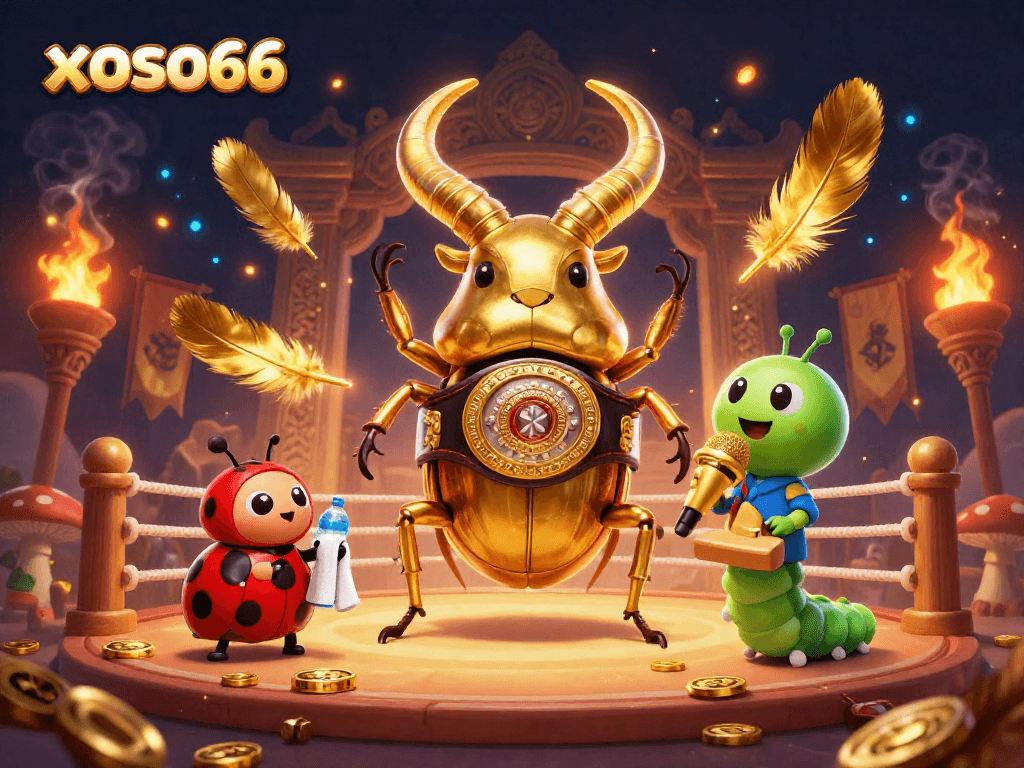 Xoso66 challenges players with a gold-themed carnival featuring vibrant characters and exciting casino elements.