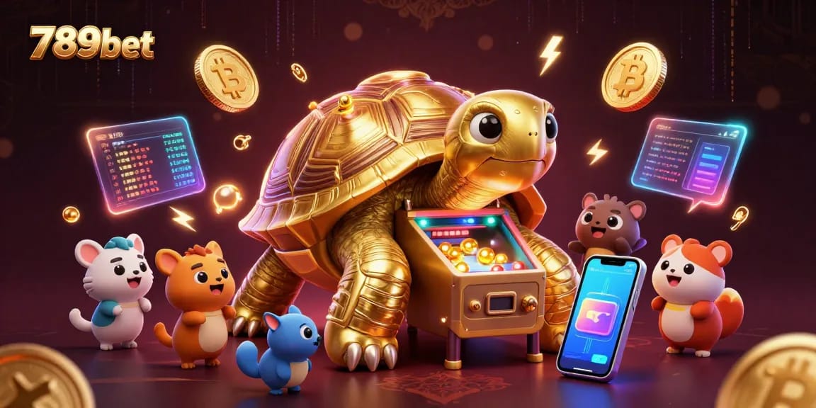 Bettors engage with the 3D pinball tortoise while exploring 789bet's vibrant crypto-gaming scene.