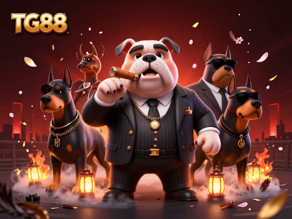 Experience thrilling cockfighting with TG88 as a bulldog boss engages in an intense match.
