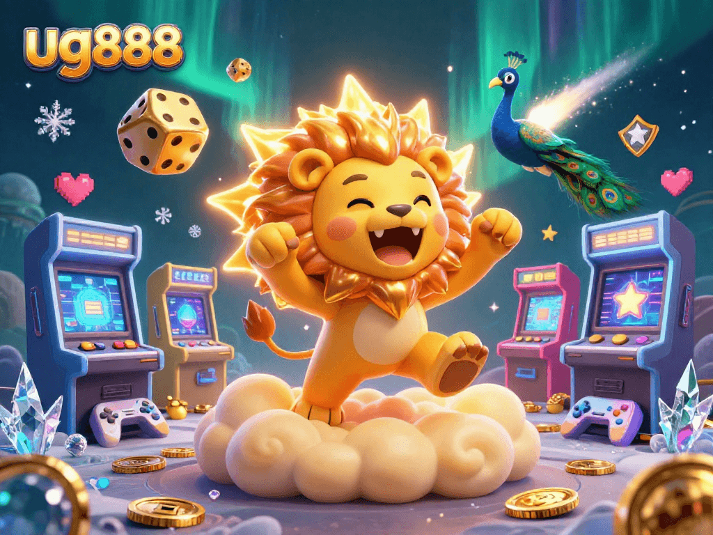 Experience thrilling wins at ug888 with our vibrant casino-themed digital art featuring classic gaming elements.