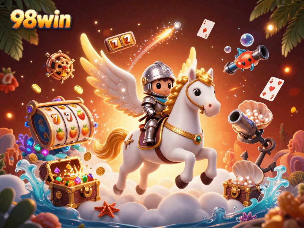 Win big with 98win’s cosmic-themed slot adventure featuring vibrant characters and elements.