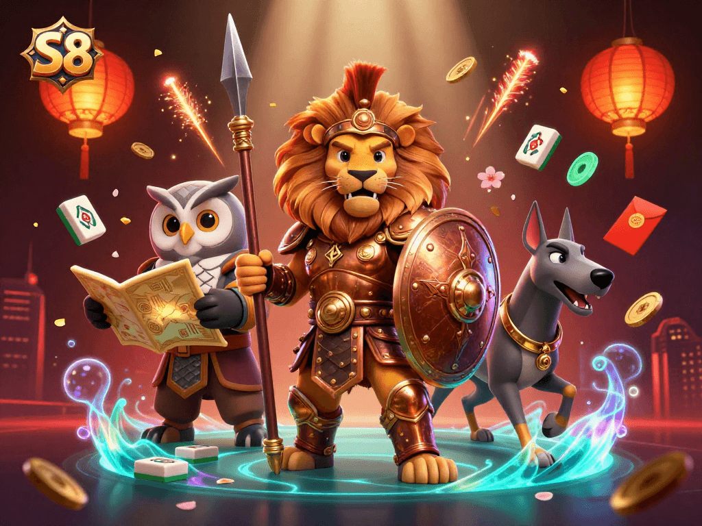 Experience winning strategies at S8 with exciting 3D characters and vibrant casino elements.