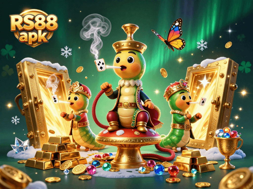 Experience winning gameplay with RS88 apk in an exciting casino-themed 3D illustration.