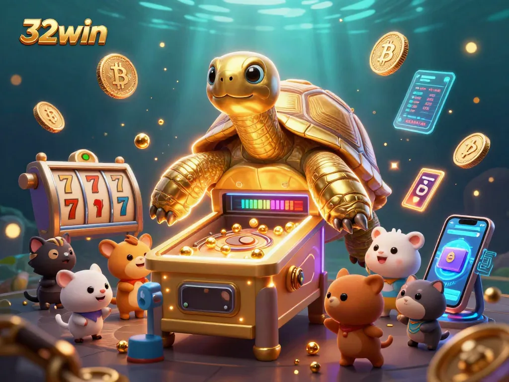 Experience thrilling gaming at 32win with a vibrant, high-energy casino illustration.