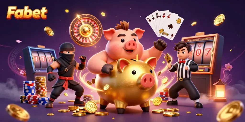 Experience Fabet's exciting casino action with dynamic characters and vibrant game elements.