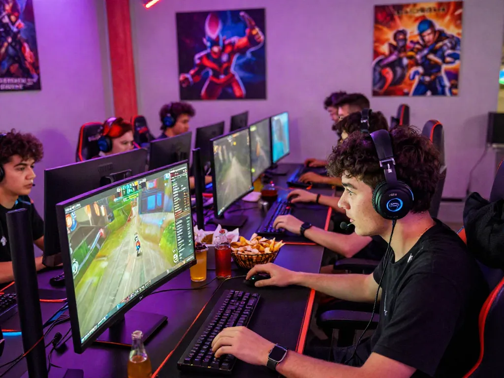 Gaming tournament excitement at lumbung88 with diverse players and vibrant atmosphere.