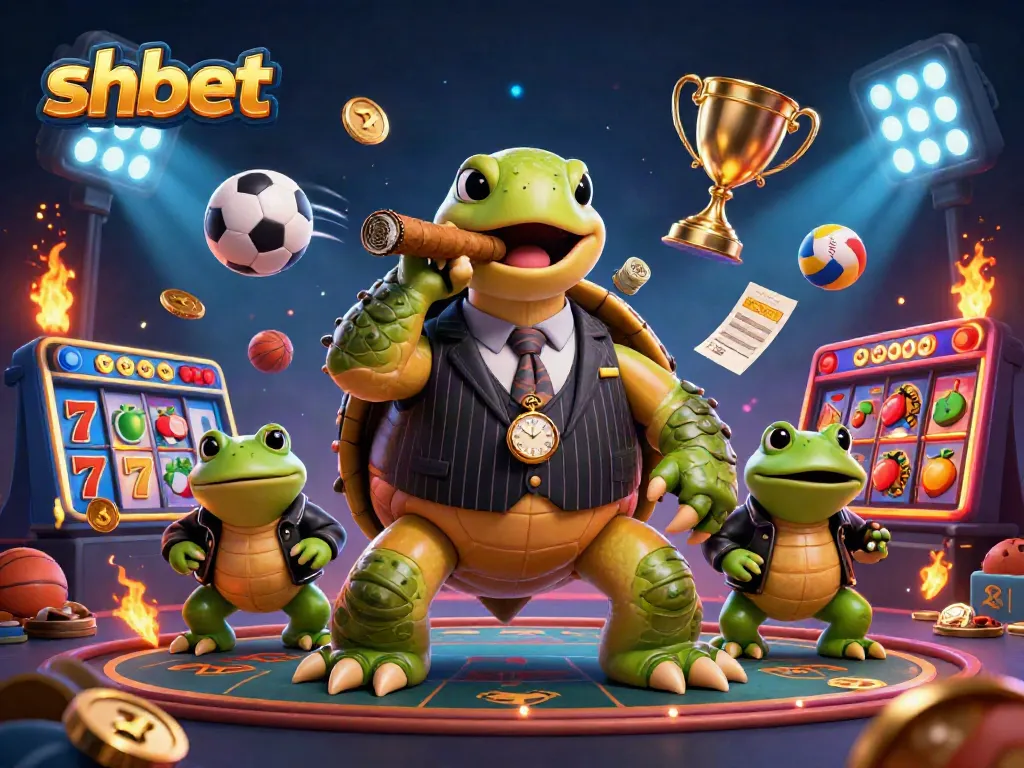 Engage with thrilling slots and sports action at shbet's lively casino illustration.