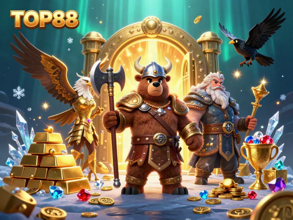 Engage in gaming excitement with TOP88 at a dynamic online casino, featuring vibrant treasures.