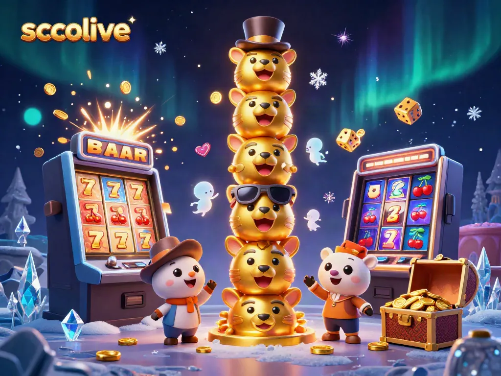 Experience the excitement of socolive with vibrant casino elements bursting around a golden totem pole.