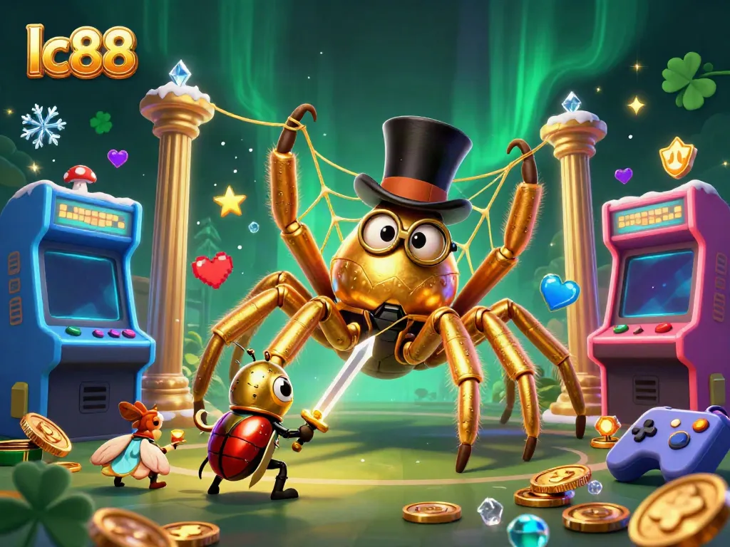 Experience thrilling gameplay with LC88's vibrant casino scene featuring its unique charm and little knight
