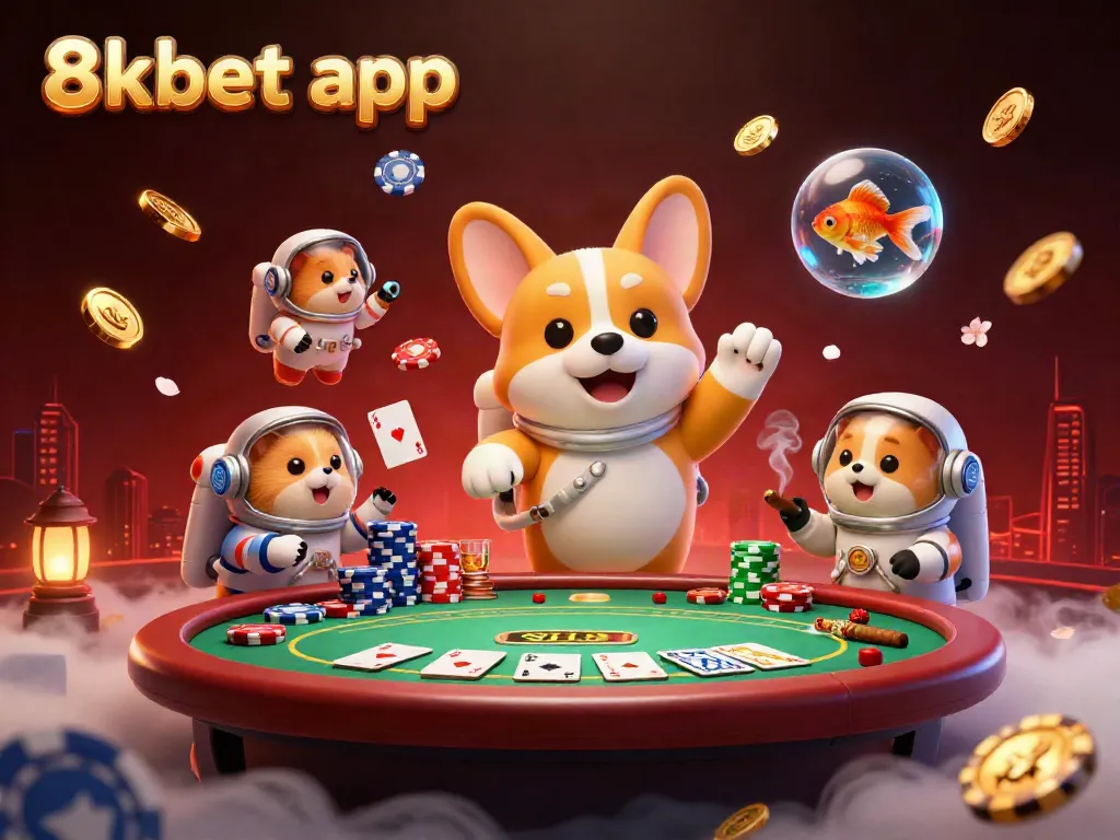 Engage with the 8xbet app in this vibrant, dynamic space casino scene.
