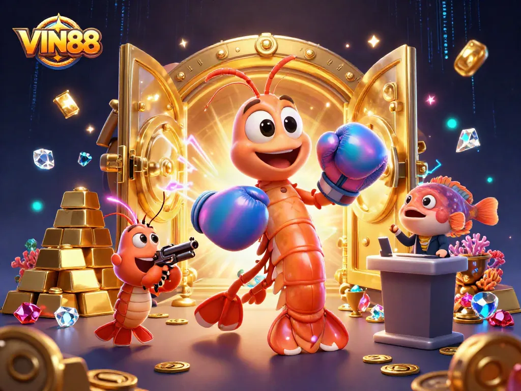 Experience exhilarating wins at VIN88, featuring a dynamic underwater scene with vibrant characters and rich gaming elements.