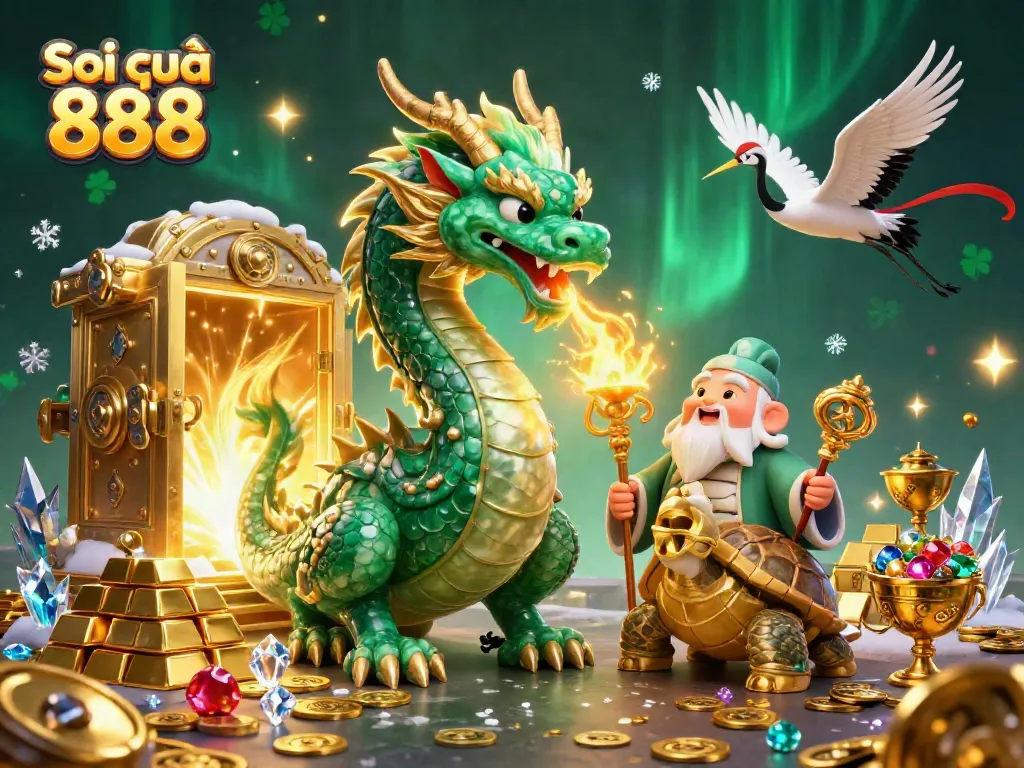 Unleash winning strategies with the Soi cầu 888 dragon surrounded by treasure!
