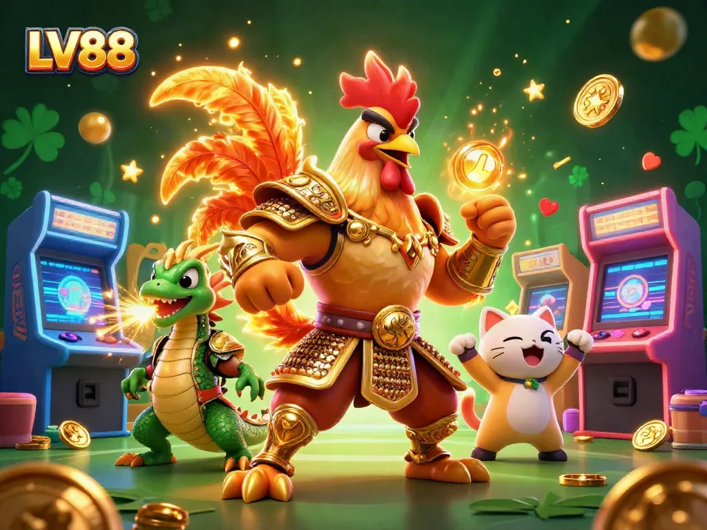 Engage in exciting LV88 gaming with dynamic characters and vibrant casino elements.