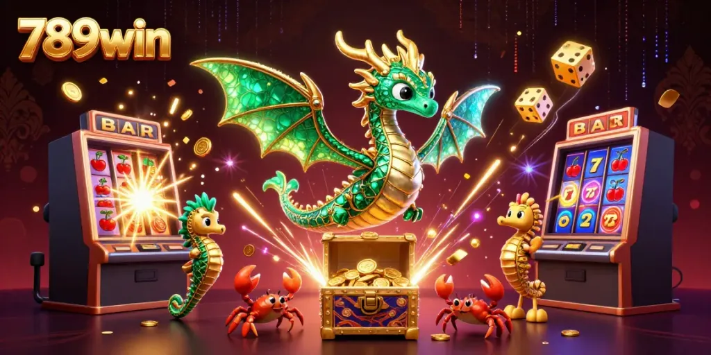 Experience the thrilling adventure of 789win with a vibrant casino scene featuring dynamic gaming elements.