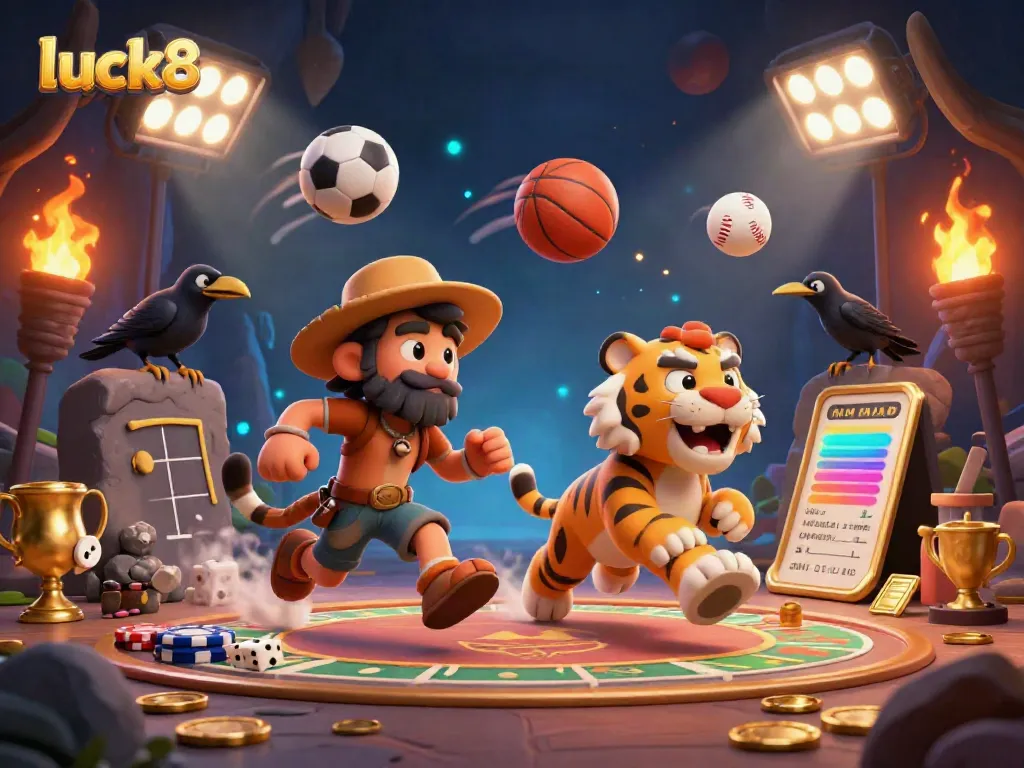 Experience the thrill of luck8 at a vibrant prehistoric casino with dynamic sports betting elements.