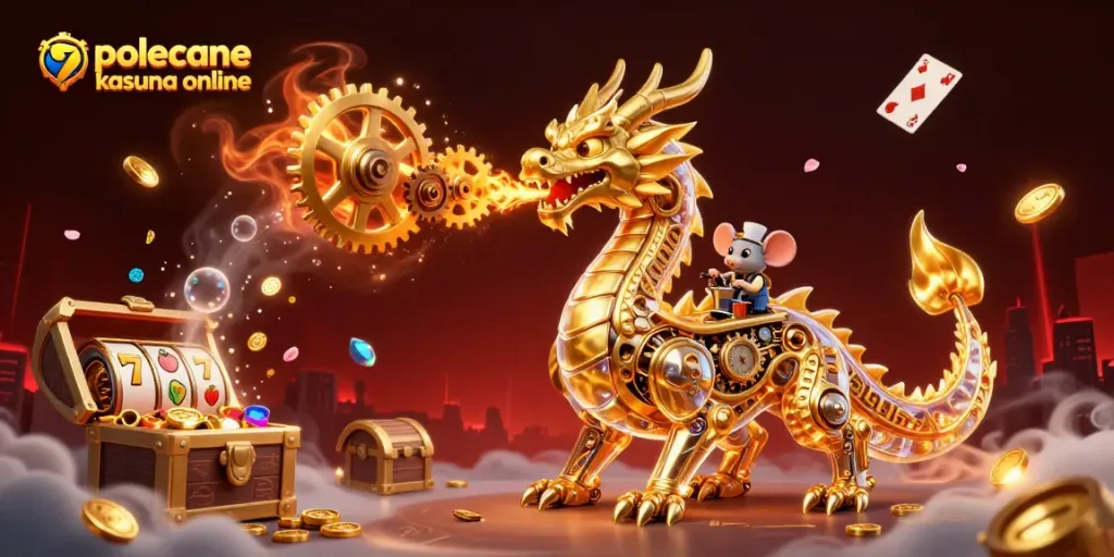 Engage with the rich world of polecane kasyna online featuring an intricate dragon in an exciting casino ambiance.