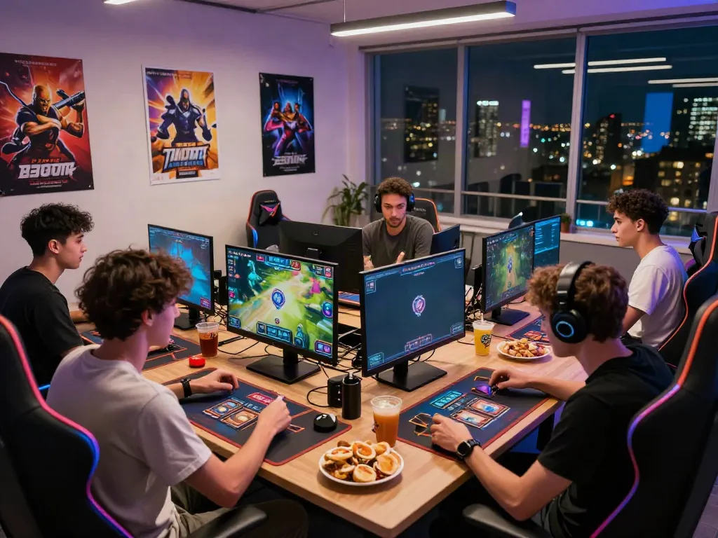 Engaged players enjoying online gaming at https://sunwint4.com/ with dynamic visuals and modern equipment.