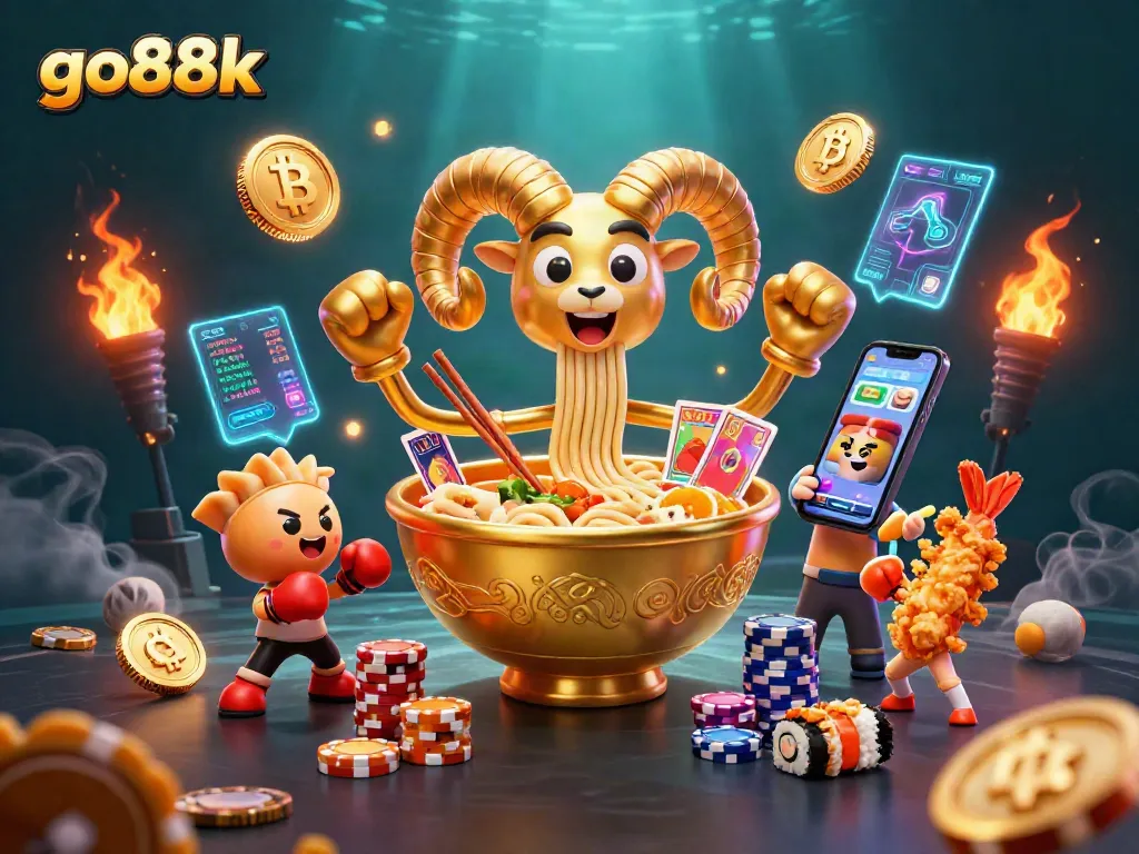 Engage with go88k's vibrant casino experience featuring animated characters and crypto elements.