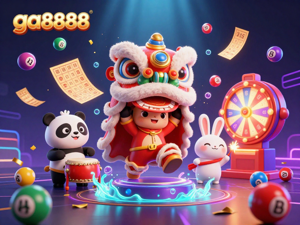 Engage in thrilling gameplay with ga8888 in a vibrant, dynamic casino scene.