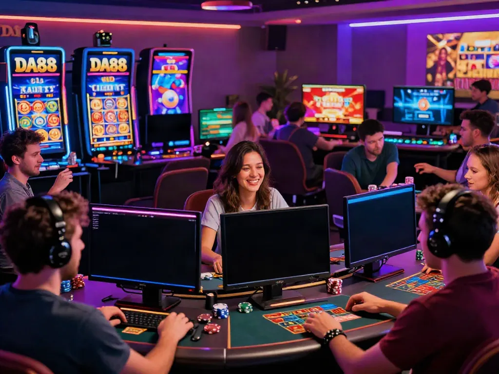 Exciting DA88 online gaming experience with diverse players engaging in various games.