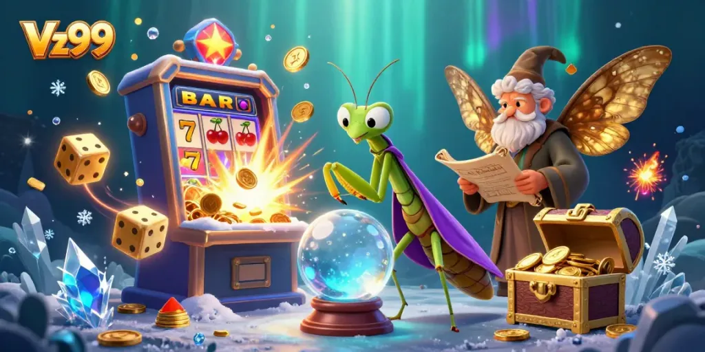Engage with Vz99's vibrant casino adventures through a magical fortune teller's vision.