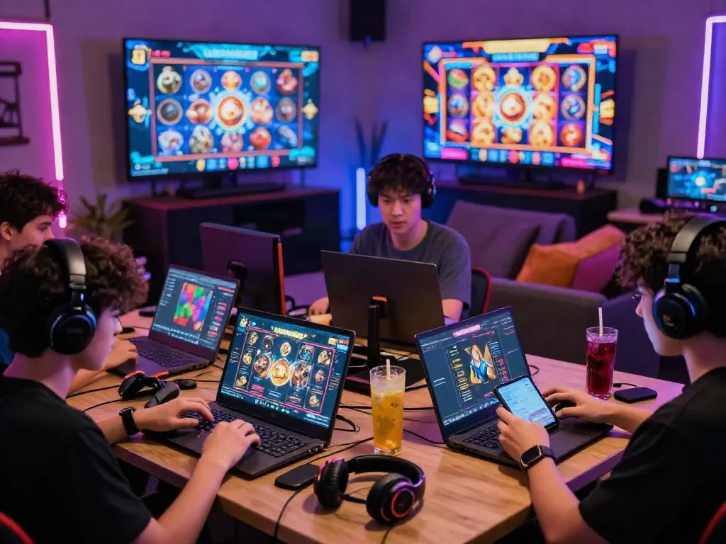 Engaging players enjoying lumbung88 online gaming in a lively digital environment.