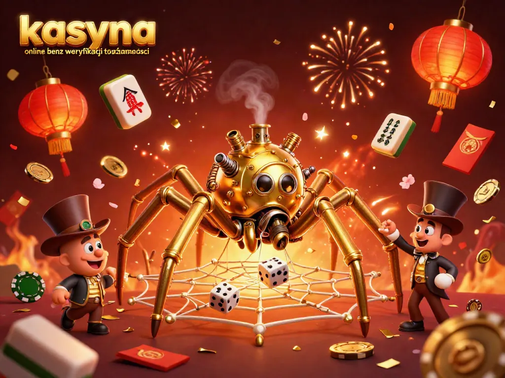Engage with kasyna online bez weryfikacji tożsamości showcasing an intricate scene of a steampunk spider and a fly gentleman.