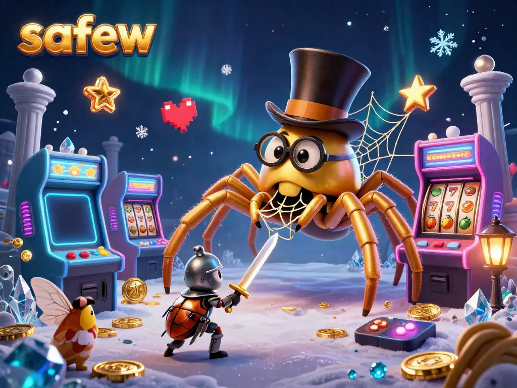 Engage in immersive gaming with Safew's vibrant casino-themed digital art featuring dynamic characters.