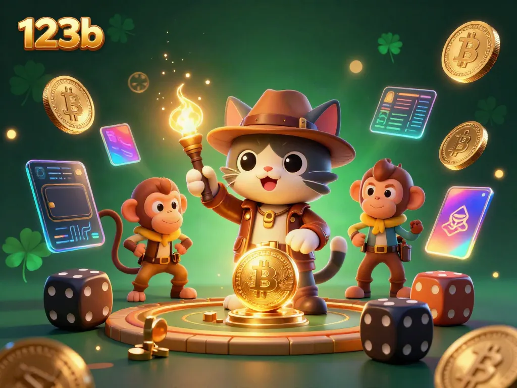 Engage with 123b's captivating golden casino discovery scene filled with Bitcoin and Ethereum coins.