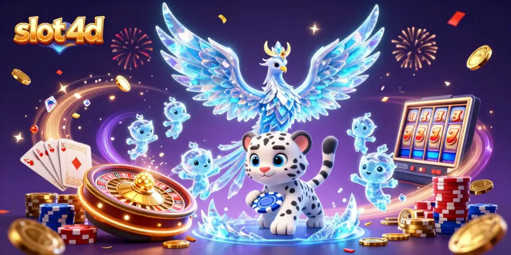 Mainkan slot 4D dan saksikan keriangan dengan simbol slot dan sprite es yang menari.