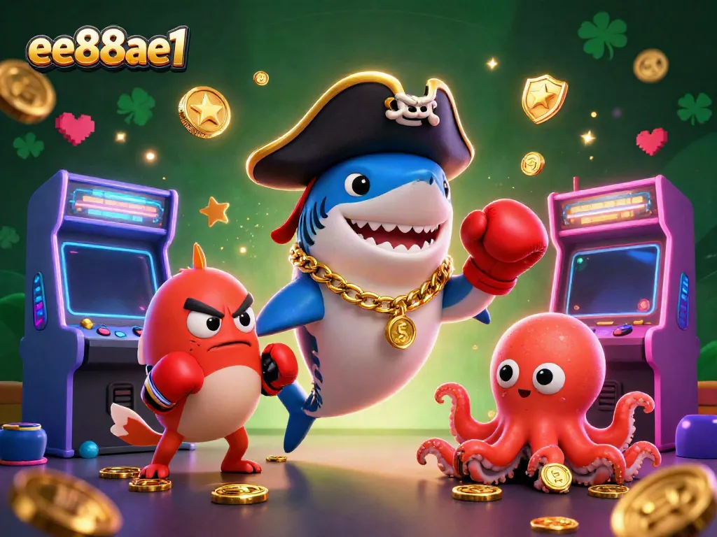Join the excitement at ee88ae1 with our vibrant pirate-themed 3D illustration showcasing playful characters and casino elements.