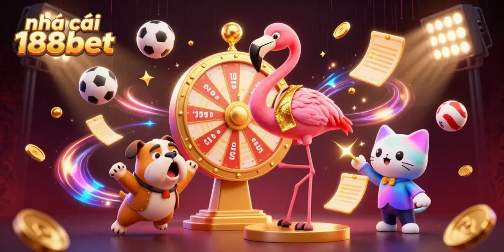 Engaging scene with 3D characters showcasing nhà cái 188bet sports betting excitement