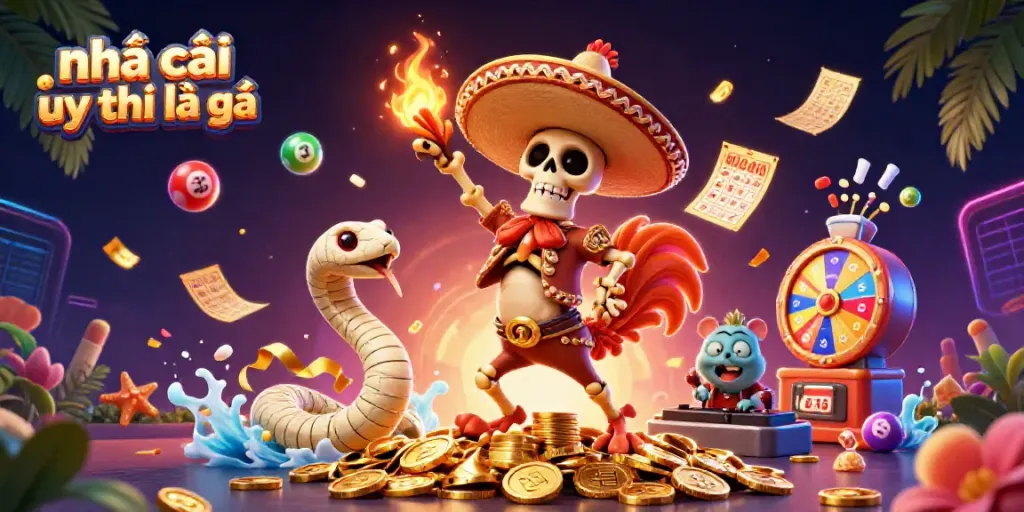 Engaging scene showcasing the concept of nhà cái uy tín là gì with vibrant gambling elements and characters.