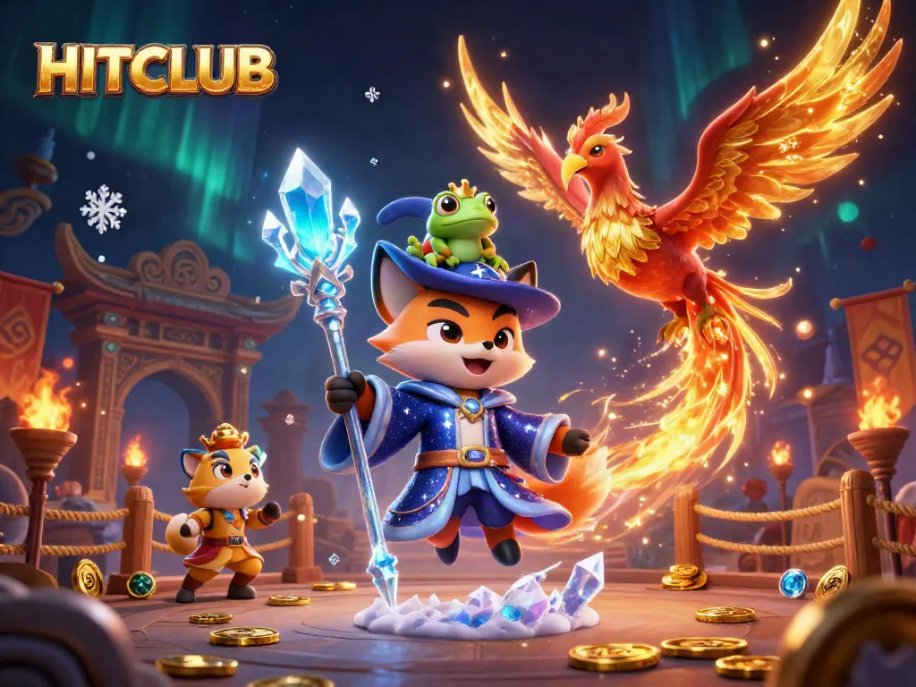 Experience thrilling wins at HITCLUB with a colorful 3D casino fantasy scene.
