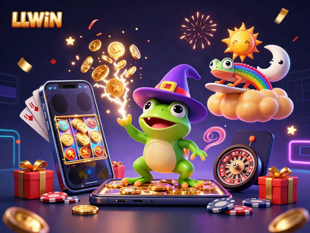 Experience thrilling gameplay at LLWIN with a magical twist featuring vibrant characters and casino elements.