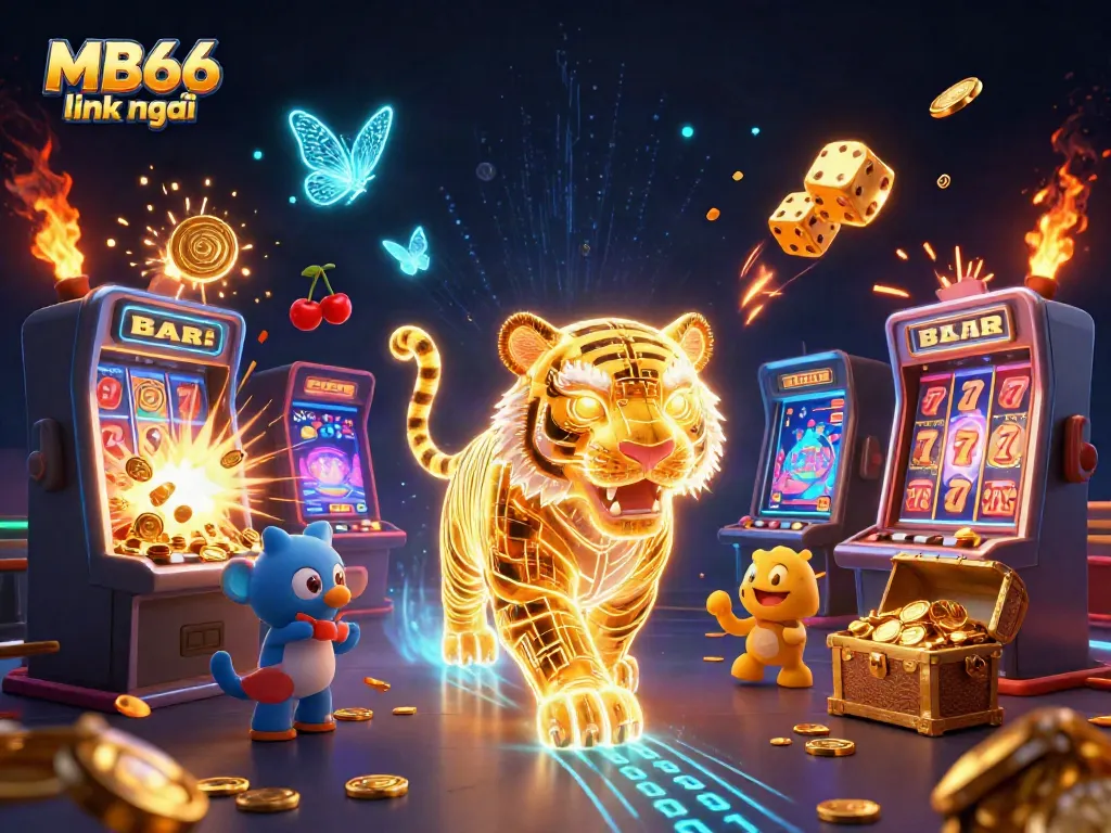 Generate excitement with MB66 link mới in a vibrant digital casino explosion of light and color.