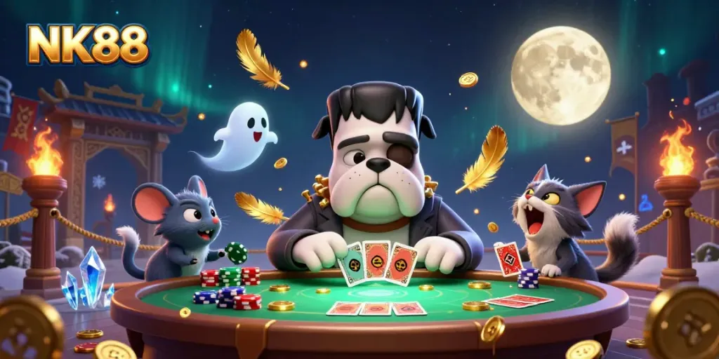 Engage with thrilling casino action at NK88 featuring unique characters and vibrant scenes.