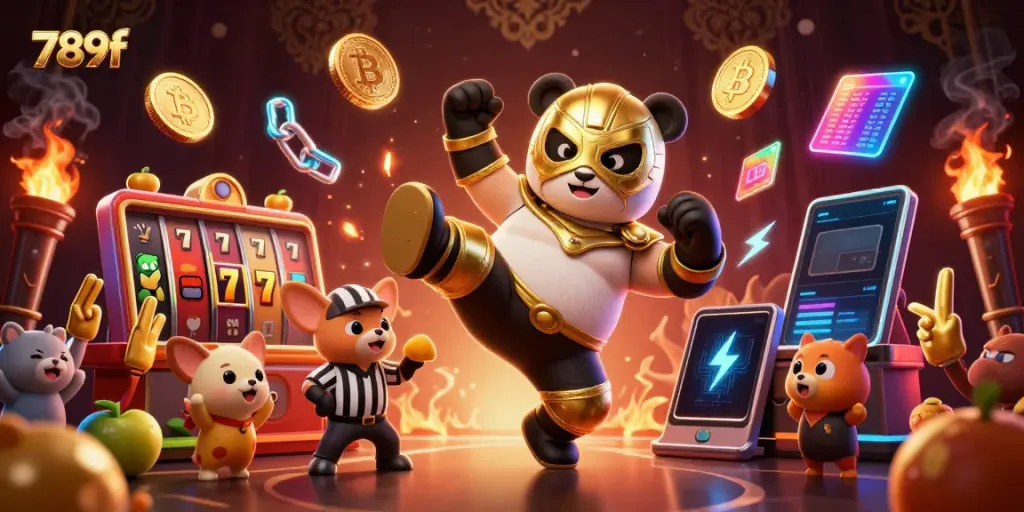 Experience thrilling slot action at 789f with animated characters celebrating a jackpot.