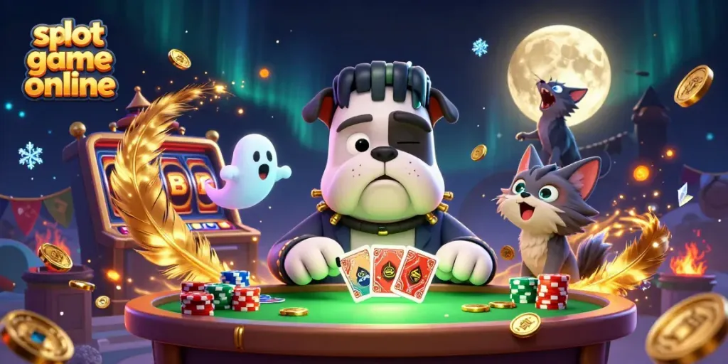 Enjoy a thrilling slot game online with unique characters and vibrant casino elements.