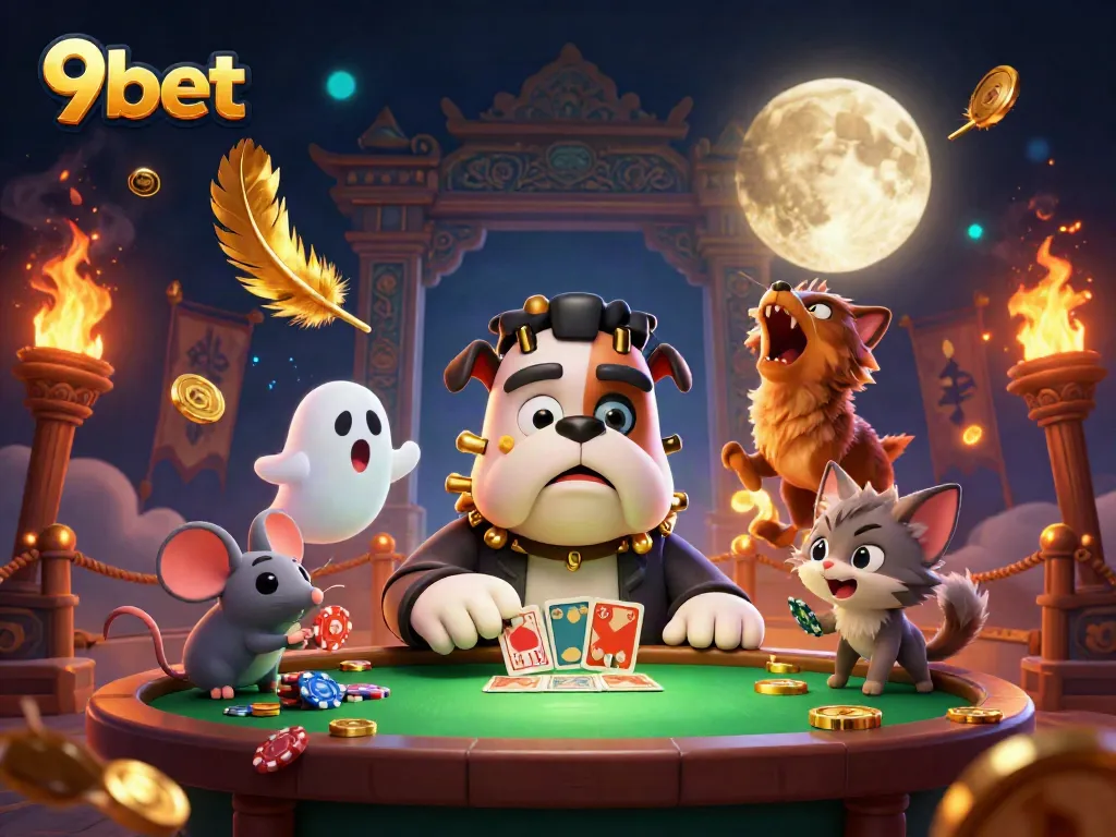 Engage with exciting card dealing action in a 9bet casino scene featuring thrilling characters and rich game elements.