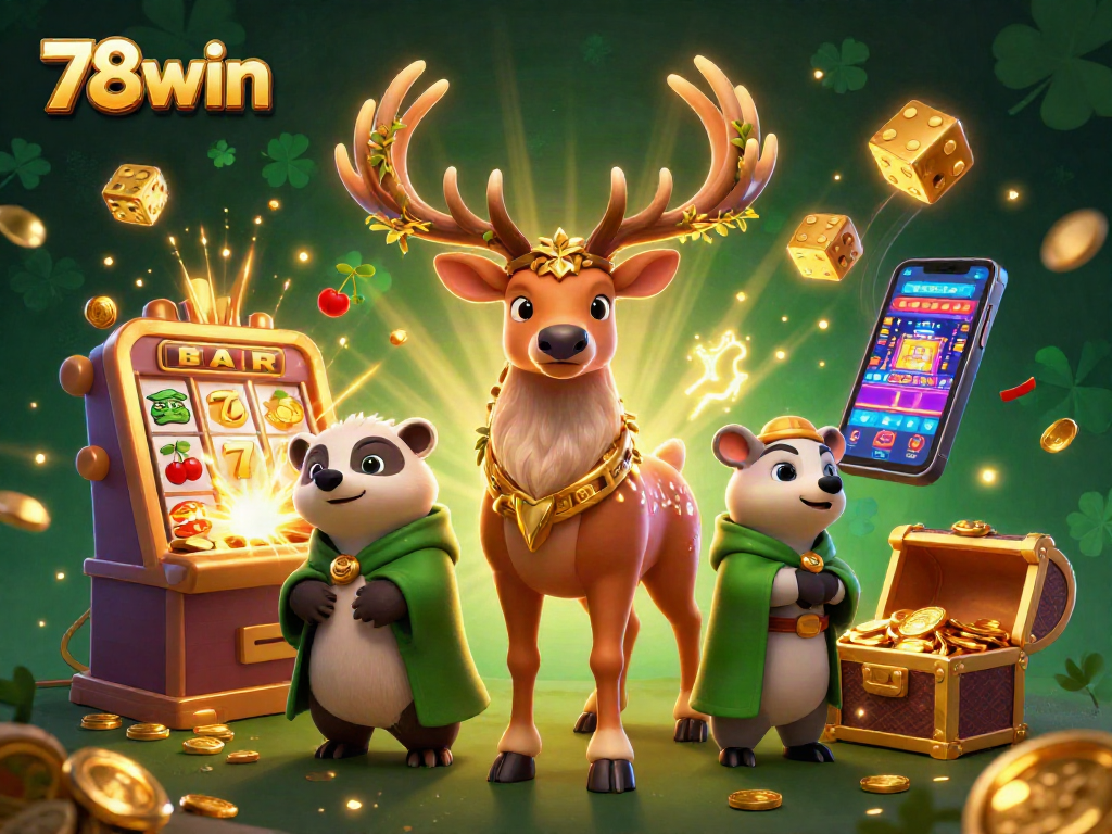 Experience jackpots at 78win with an exciting 3D casino adventure filled with gold and vibrant games.