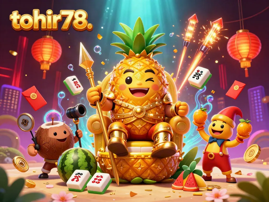 Experience the vibrant world of tohir78 in an energetic beach casino scene, alive with colorful gaming elements.