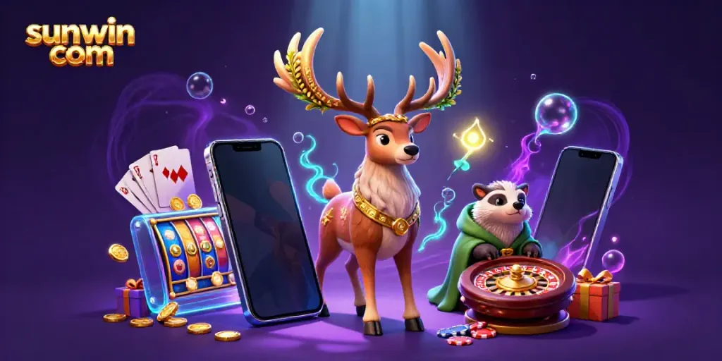 Engage with sunwin com's vibrant online casino experience featuring cartoon characters, slot games, and magical themes.