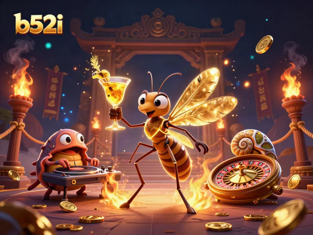 Engage in the dynamic world of b52i with captivating casino-inspired characters and elements.