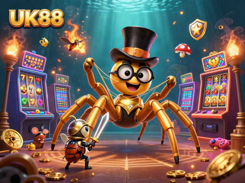Engage with UK88's thrilling casino world featuring vibrant slot machines and daring characters.