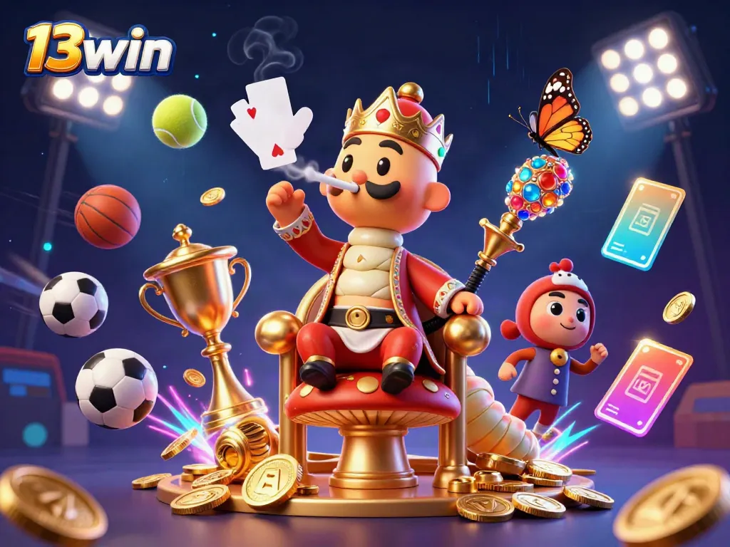 Experience the excitement of 13win with dynamic sports betting elements and vibrant visuals.